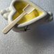 Vintage 50s salt and pepper shaker - ceramic - heart shapes