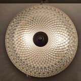 Ceiling lamp in molded glass and gilded metal
