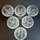 Lot de 6 verres à pied en cristal taillé « Cassandra » de Cristal d’Arques,