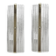 Modern Rectangular Murano Glass Wall Sconce Set with Chrome Finish
