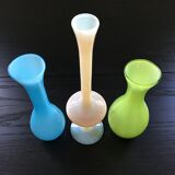 Trio of opaline vases