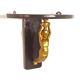 Corner wall lamp console with a golden cast iron djinn