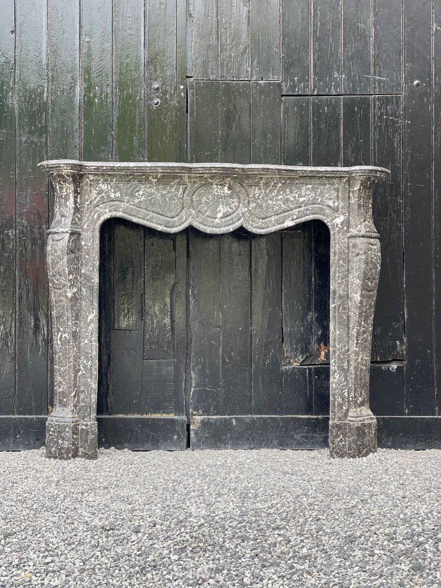 Fireplace Napoleon III in grey marble Saint-anne
