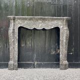 Fireplace Napoleon III in grey marble Saint-anne