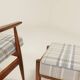 Vintage armchair and footrest set in Royal Tartan Design mid-century style.