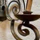 Pair of neoclassical wrought iron wall lights