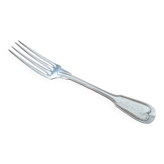 Alfenide, Christofle - Chinon model table fork in silver-plated metal