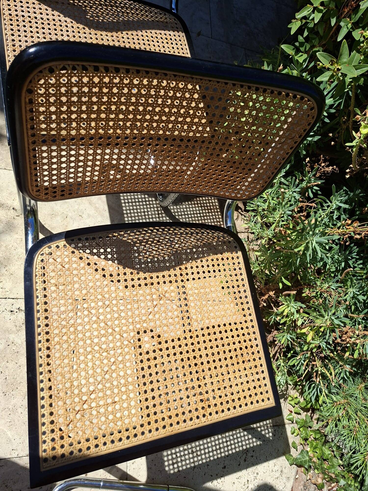 Set of 6 black Marcel Bauer B32 style chairs