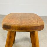 Brutalist stool solid wood deco chalet