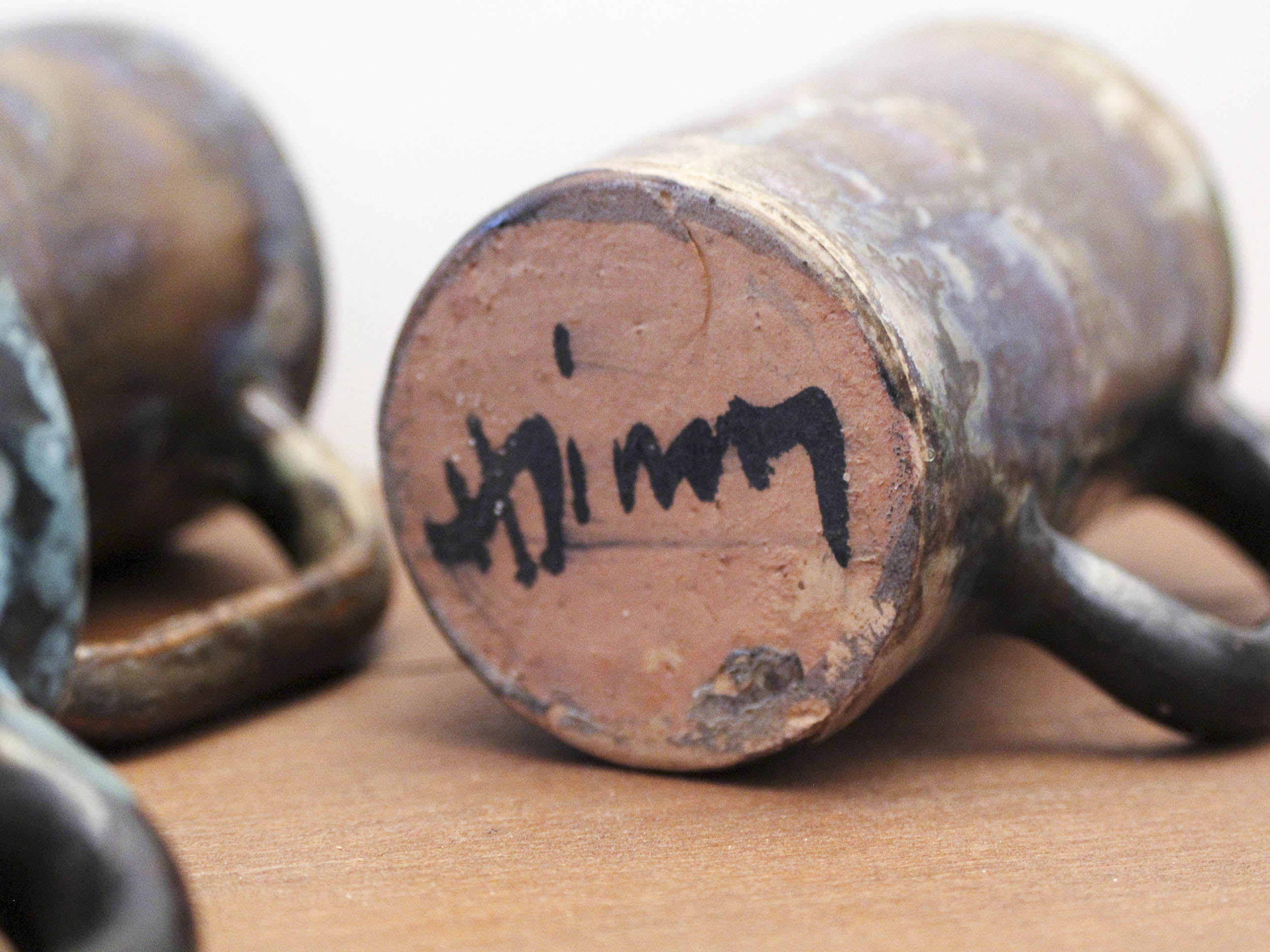 6 glass enamelled ceramic cups by Henry Simon
