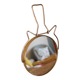Antique round barber mirror in gilded metal