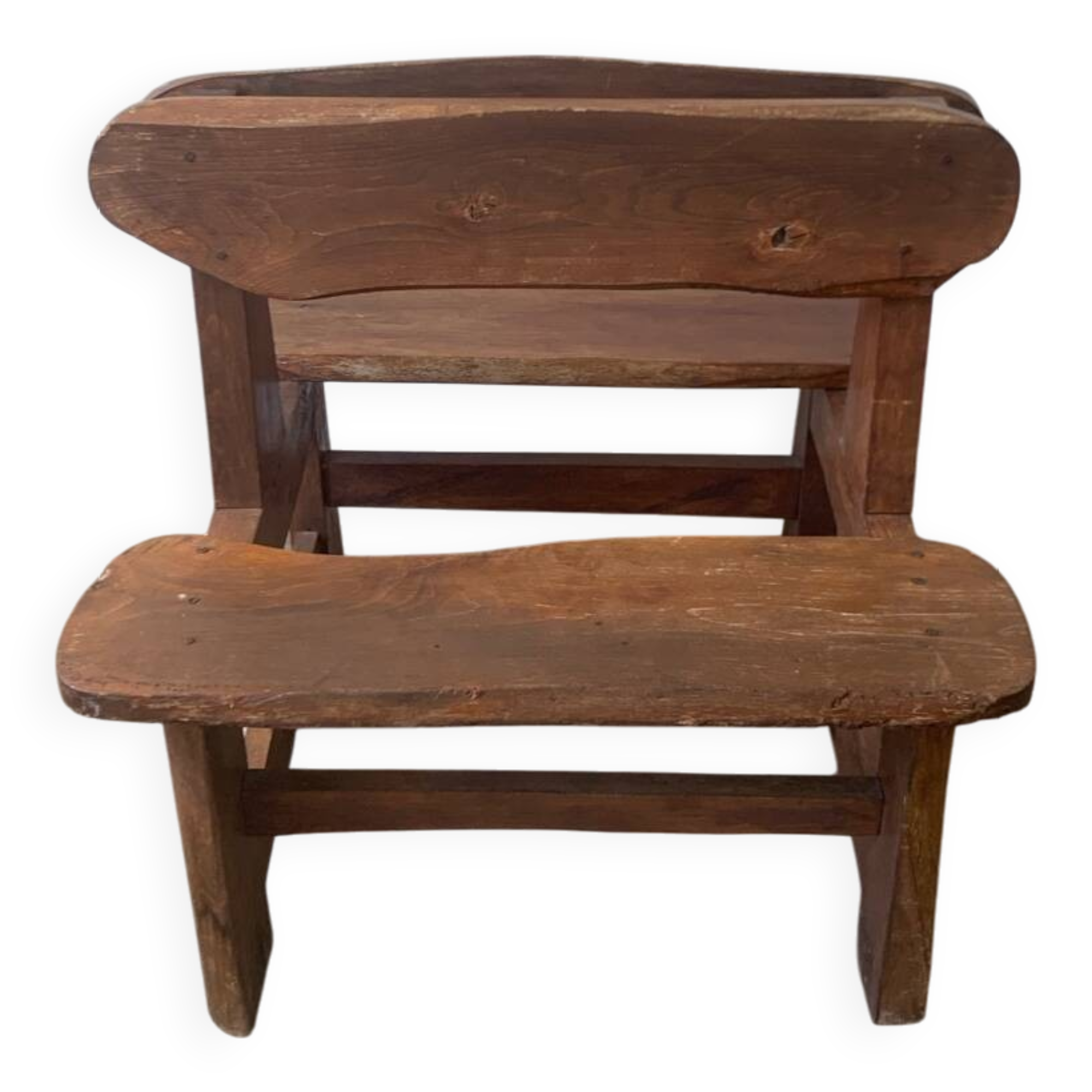 Brutalist wooden bench from the 60s