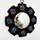 Modernist wood and enamel mirror by J. Capo Esmaltes, Spain, 1970s
