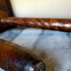 Vintage tripod stool form free feet solid wooden rockets