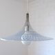 Vintage Trumpet Pendant Lamp Meblo Blue Plastic Hanging Light 1970's