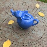 ELEPHANT teapot in blue enameled ceramic in the shape of an elephant, stamped collector and vintage
