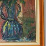 Vintage Painting Vase with Roses