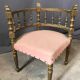 Antique corner chair, pink edge