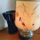 Sandstone lamp and dried flowers
