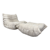 Ligne Roset Togo 1-seater in pouf in Beige Corduroy 10/10