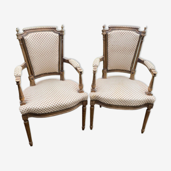 Pair of Louis 16 convertible armchairs