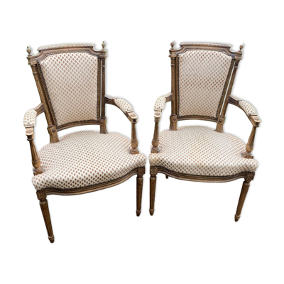 Paire de fauteuil cabriolet Louis 16