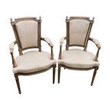 Pair of Louis 16 cabriolet armchairs