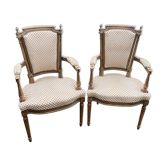 Pair of Louis 16 cabriolet armchairs