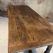 Table de cuisine réfectoire en chêne, années 1940