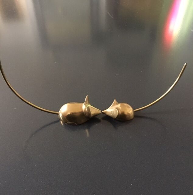 Paire de 2 souris en laiton