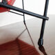 Vinyl record holder, vintage, metal and red scoubidou , rak 50s