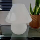 Vintage mushroom table lamp, Hustadt Leuchten, in opaline glass model L 1970.