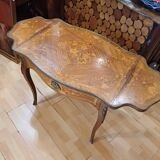 Table, drop-leaf desk "fully marquetry, Louis XV style, Period