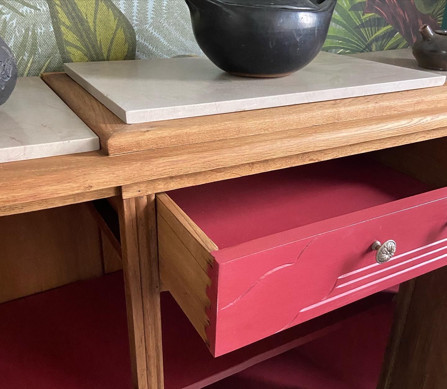 Raspberry art deco buffet