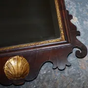 Antique Chippendale Wall Mirror in Gilded Wood with Phoenix, 1760s