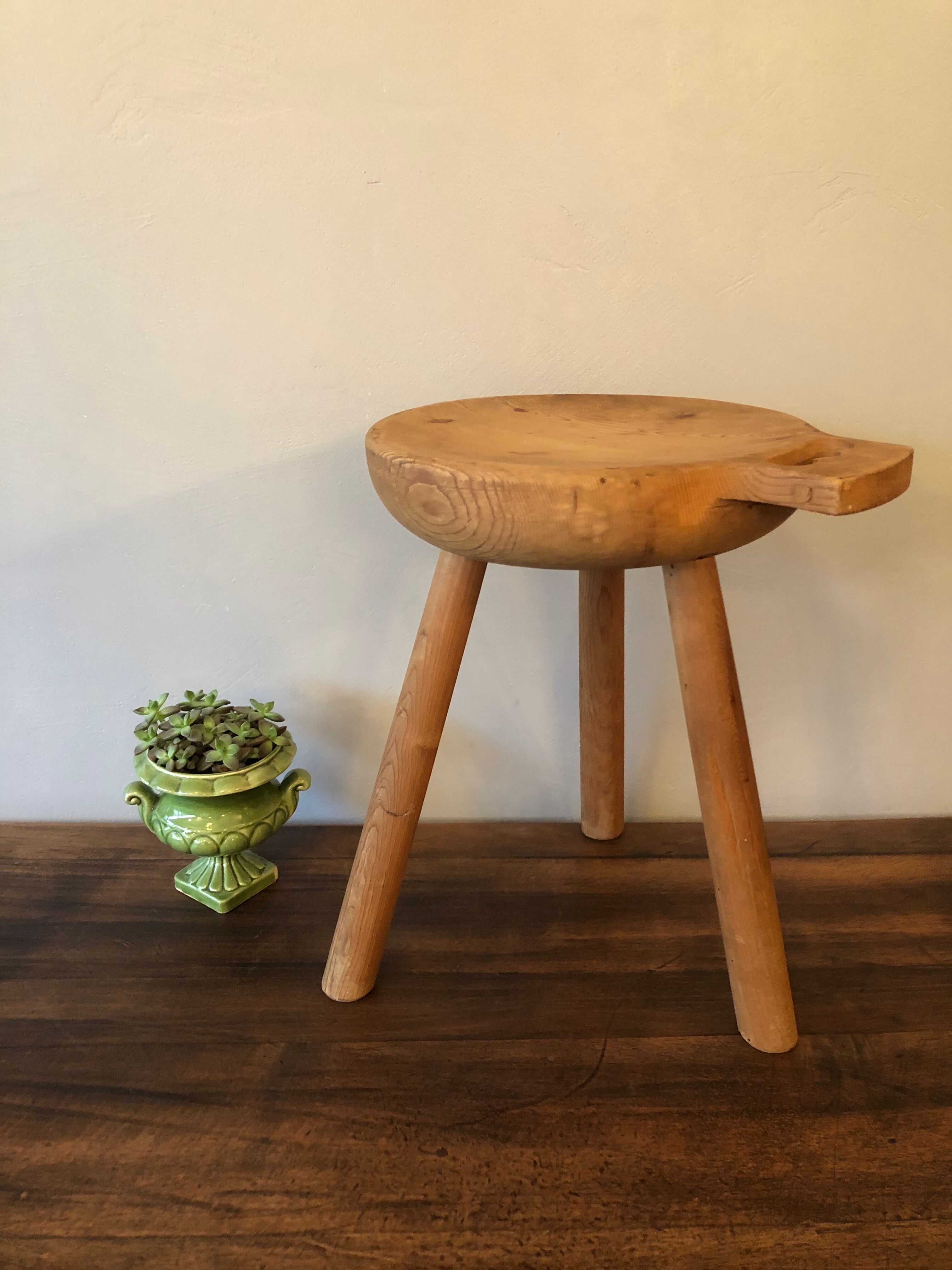 Wooden tripod stool