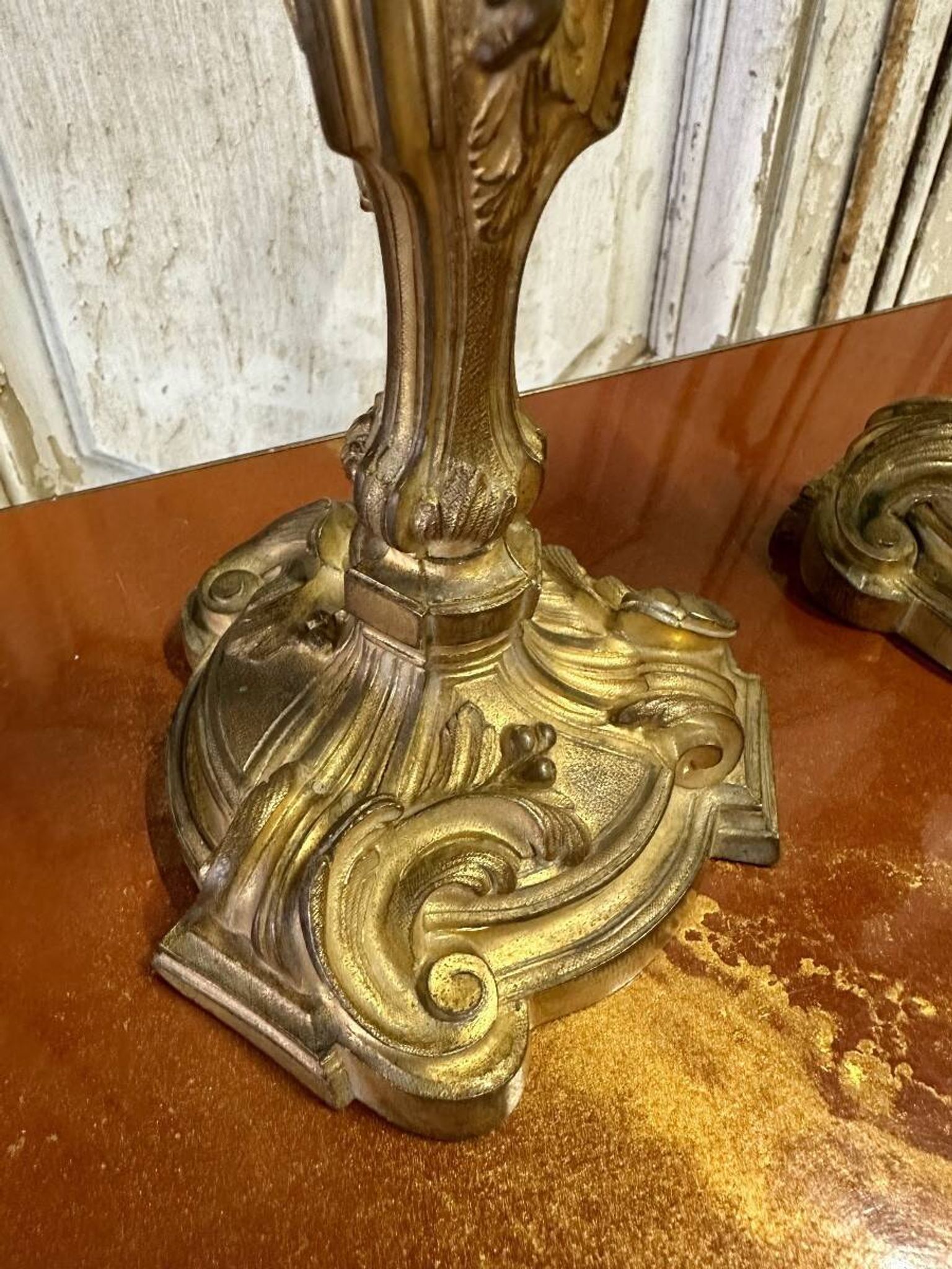 Pair of bronze candlesticks from the early 20th century in Louis XV style.