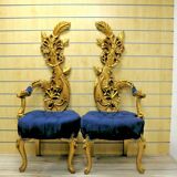 Louis XV style armchairs in the shape of a feather