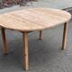 Renovated round Scandinavian dining table, extendable, made of solid wood, 110-140cm.