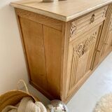 Grand buffet Art Déco en chêne massif - Enfilade vintage