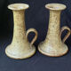 Pair of speckled stoneware candlesticks from the 70s
