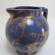Art Deco ceramic pitcher enamel blue and gold by Lucien Brisdoux 1930s