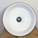 Large Industrial British Grey Enamel Pendant Lamp from Benjamin, 1960s