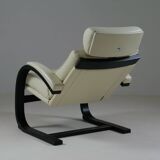 Swedish leather recliner chair Nelo by åke Fribyter