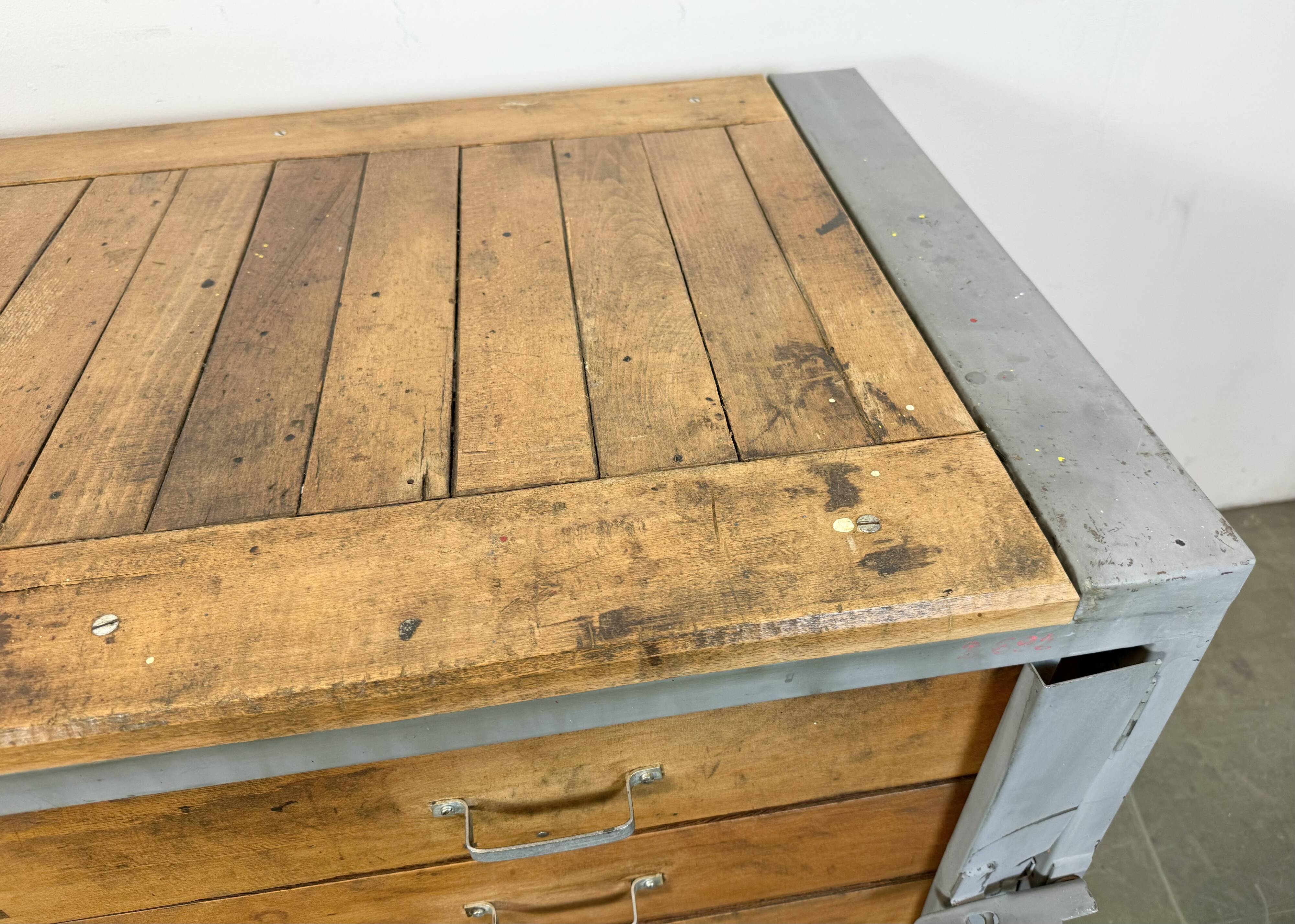 Vintage Grey Industrial Chest of Drawers, 1960s