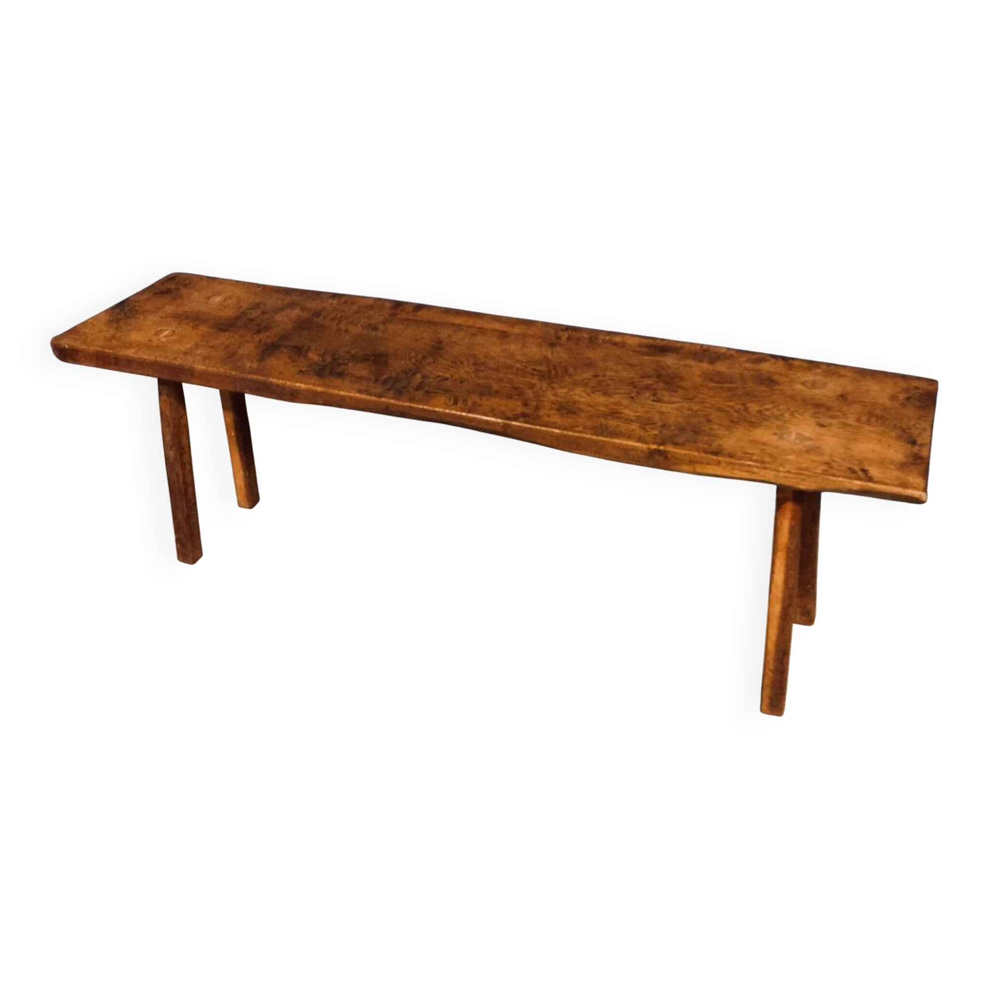 Industrial bench / butcher's table, 1950s, solid oak - large model