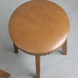 Tabourets en similicuir brun