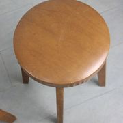 Tabourets en similicuir brun
