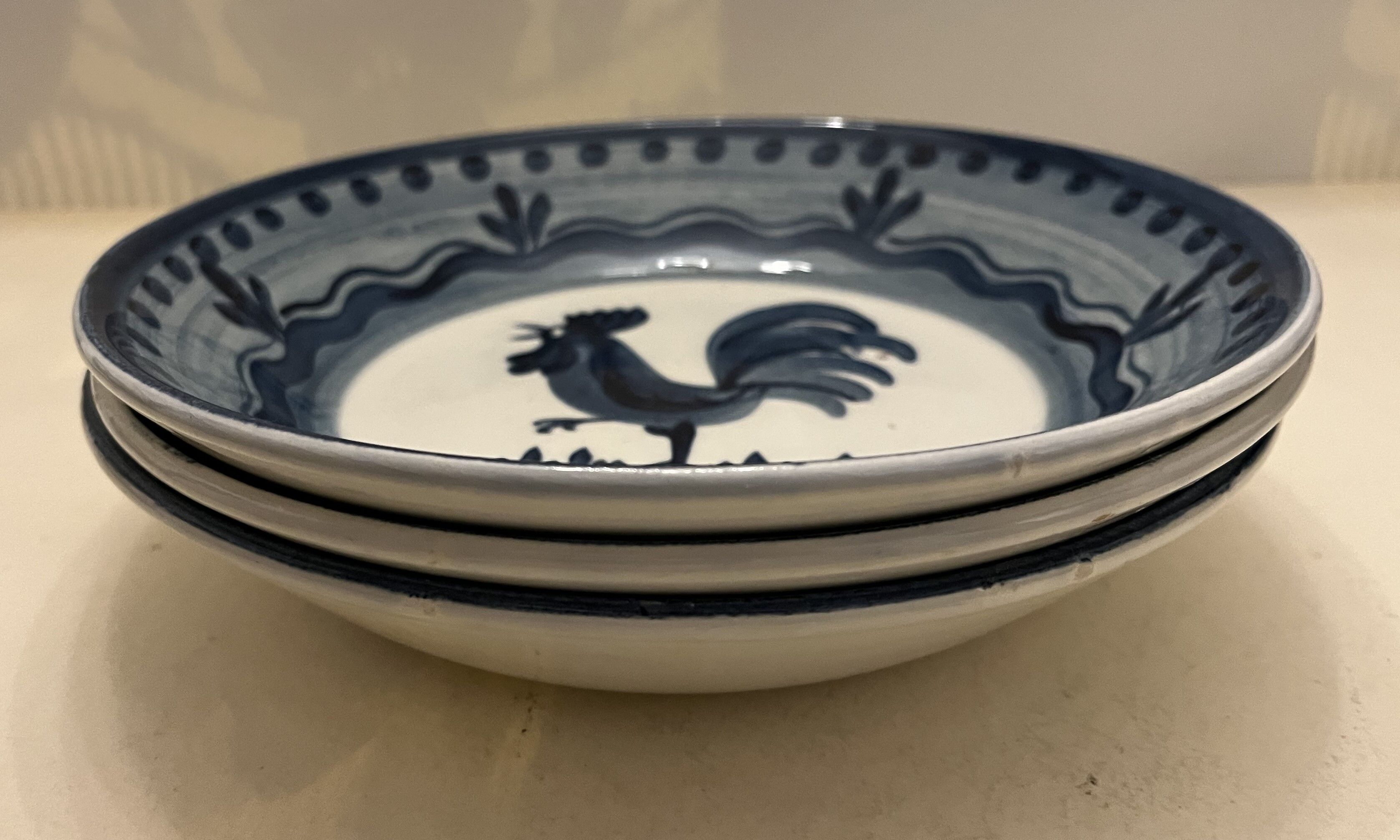 3 Hollow plates in Gien earthenware