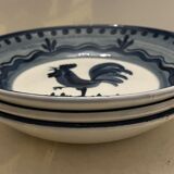 3 Hollow plates in Gien earthenware